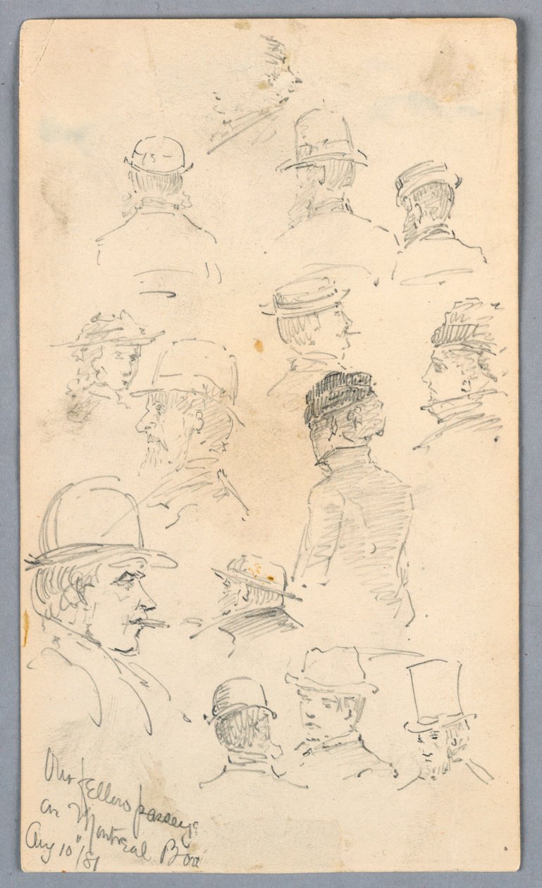 Bocetos de personas en el barco de Montreal de Arnold William Brunner