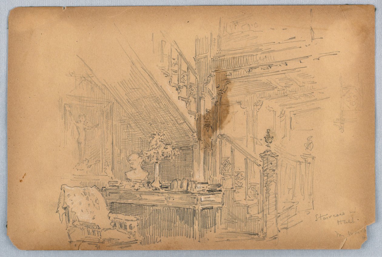 Escalera—Mossley Hall de Arnold William Brunner