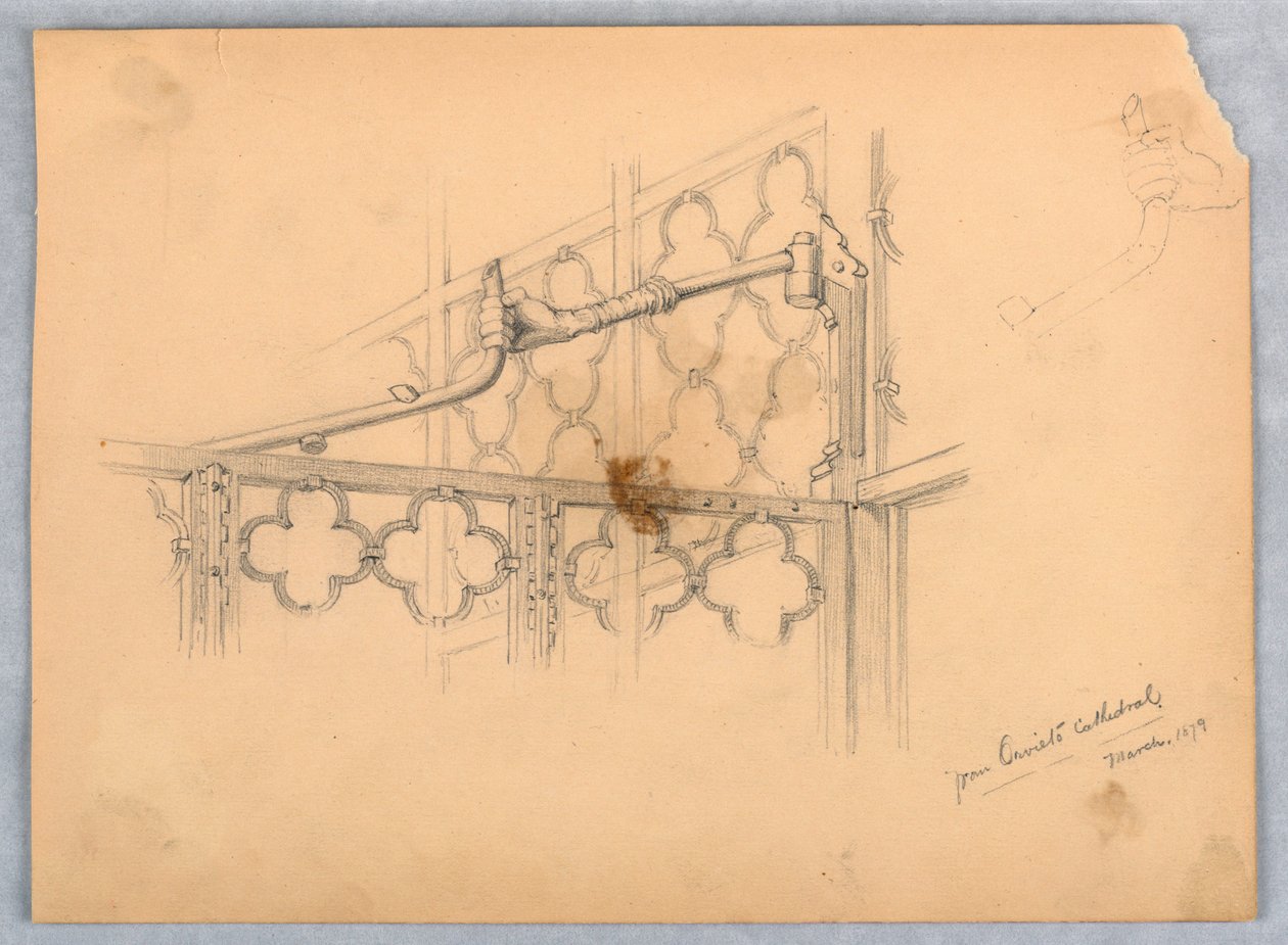 Estudio de una bisagra de la Catedral de Orvieto de Arnold William Brunner
