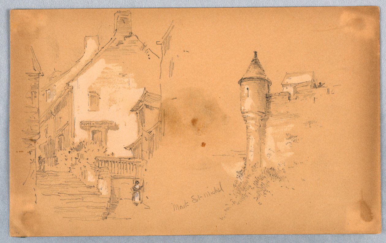 Dos bocetos en Mont. St. Michel de Arnold William Brunner