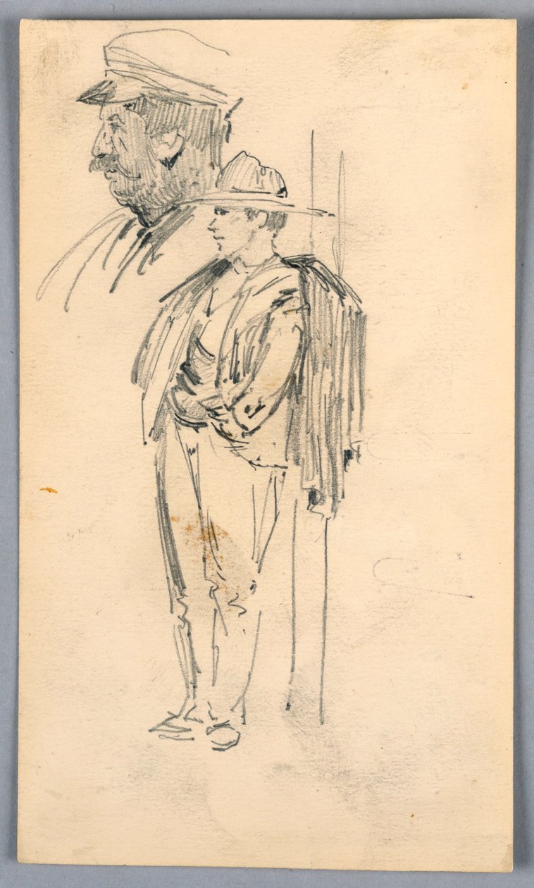Dos bocetos de hombres de Arnold William Brunner