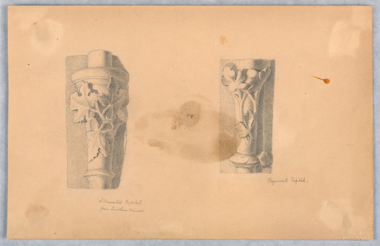 Dos estudios de capiteles de Arnold William Brunner