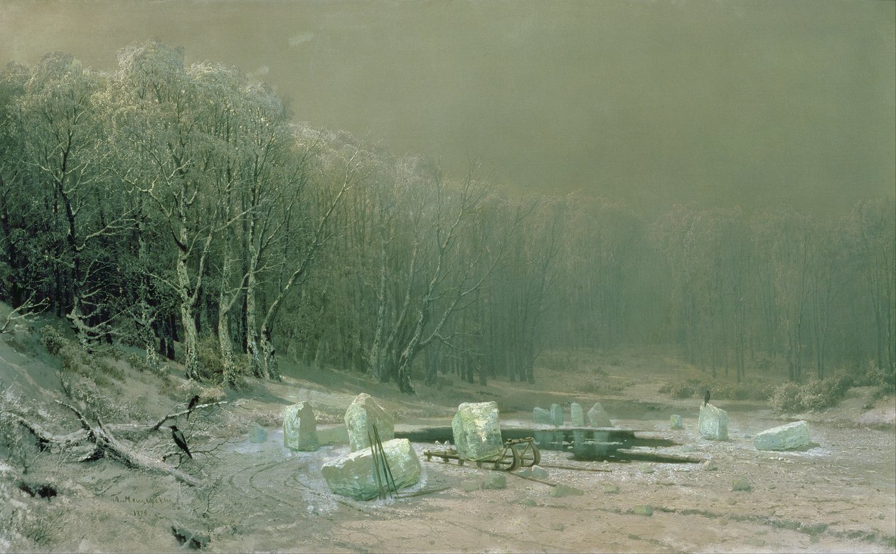 Invierno, el deshielo, 1878 de Arseniy Ivanovich Meshchersky