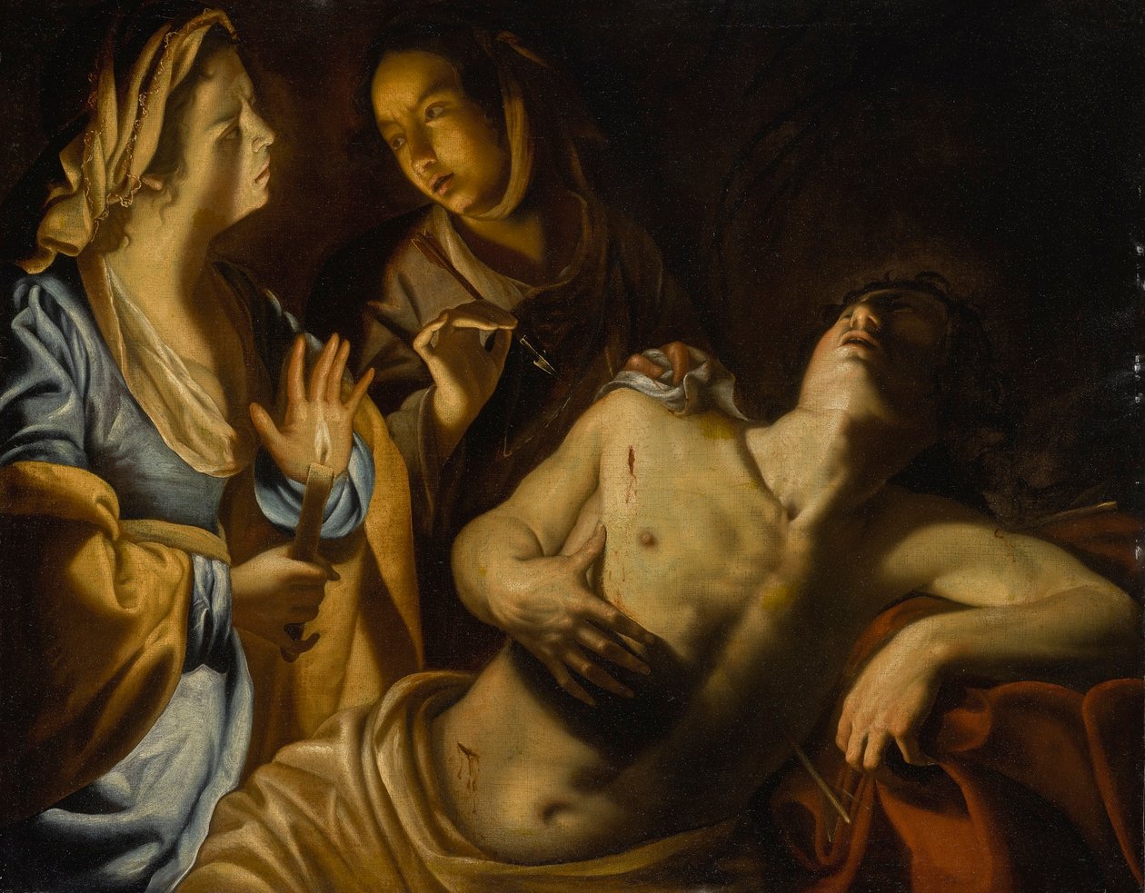 San Sebastián atendido por Santa Irene de Artemisia Gentileschi