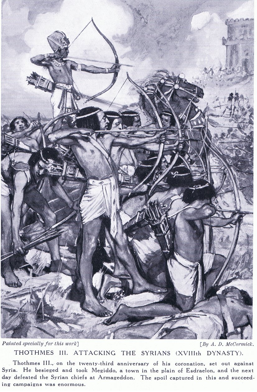 Thutmose III atacando a los sirios (XVIII Dinastía), c.1920 de Arthur David McCormick