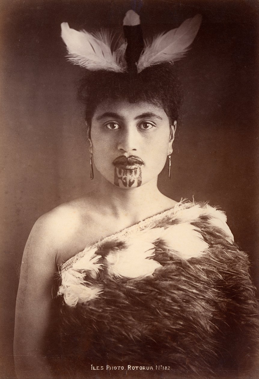 Mujer maorí, Rotorua, Nueva Zelanda de Arthur James Iles