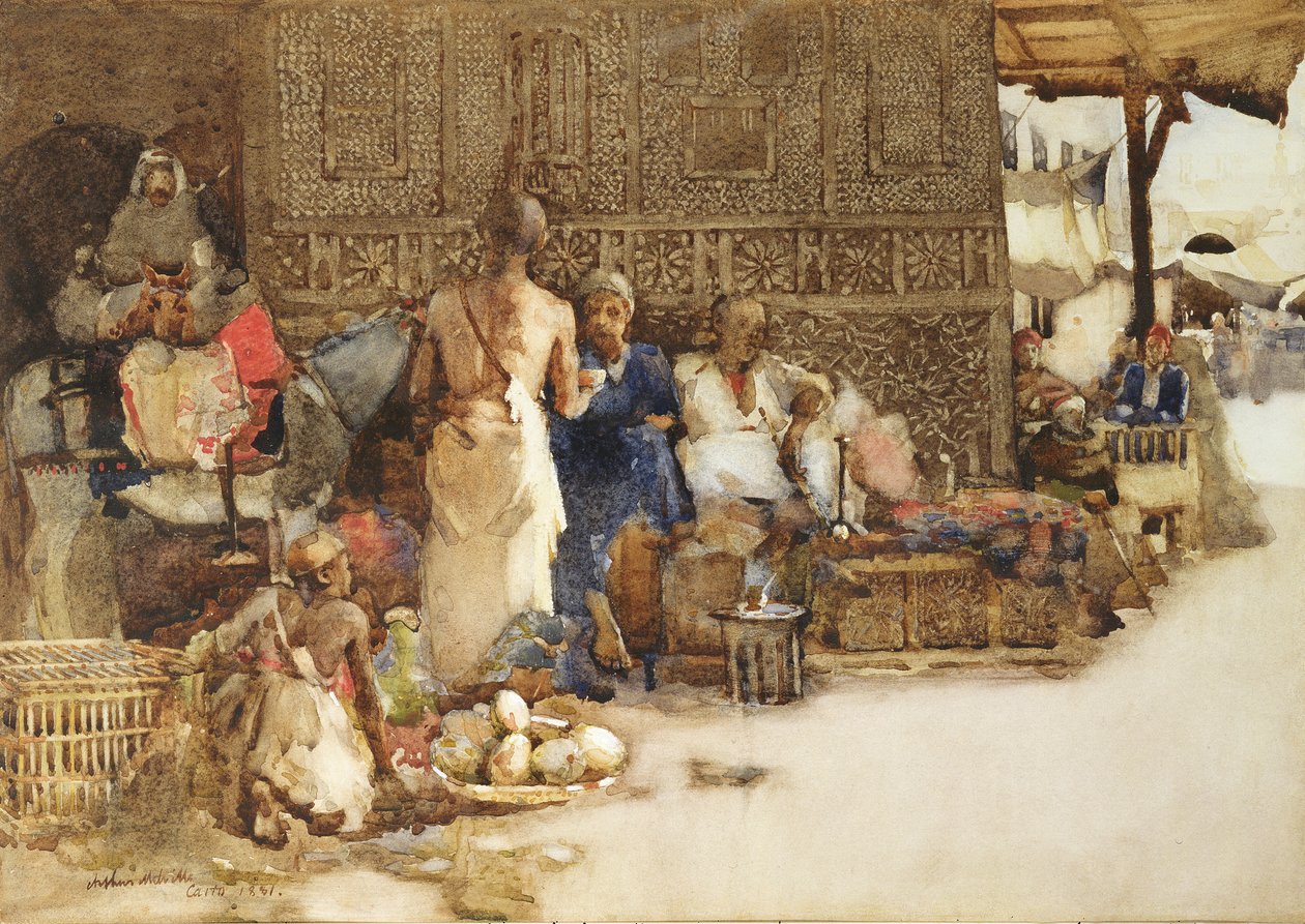 Un puesto de café en El Cairo, 1881 de Arthur Melville