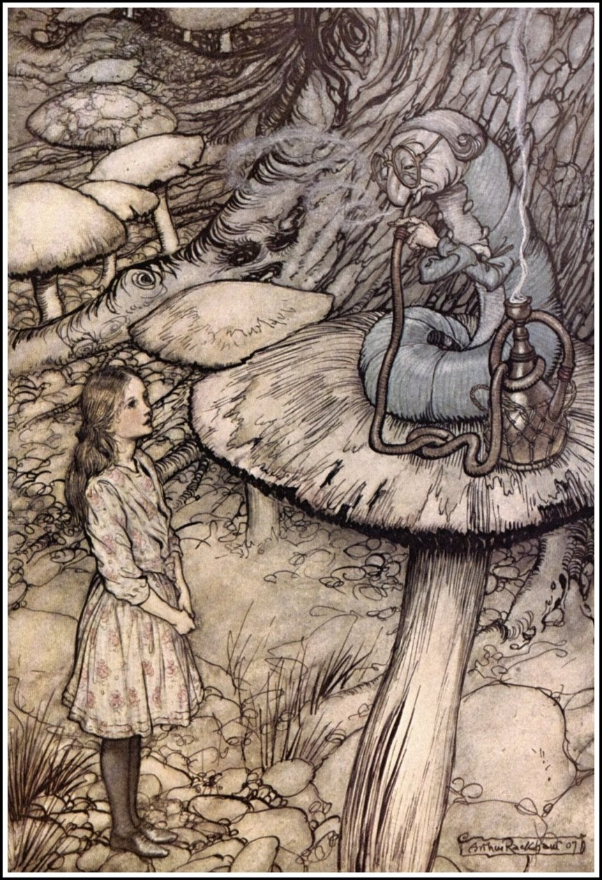 Las aventuras de Alicia en el país de las maravillas - Consejo de una oruga de Arthur Rackham