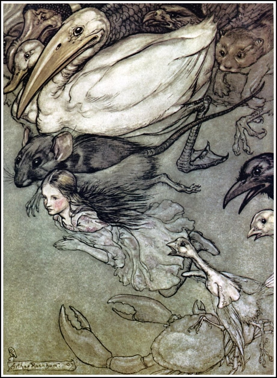 Las Aventuras de Alicia en el País de las Maravillas - La Charca de Lágrimas de Arthur Rackham