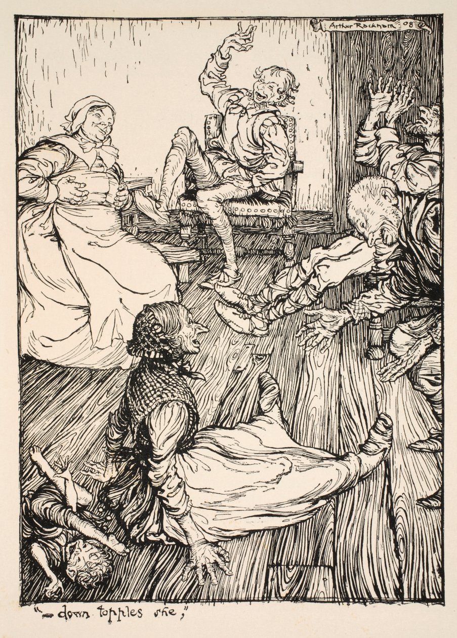 ..Ella se desploma, ilustración de 