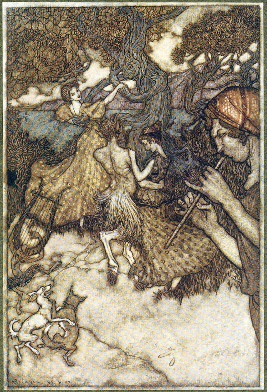Si Orfeo primero produjo el vals, de Las Leyendas de Ingoldsby, pub. 1907 de Arthur Rackham