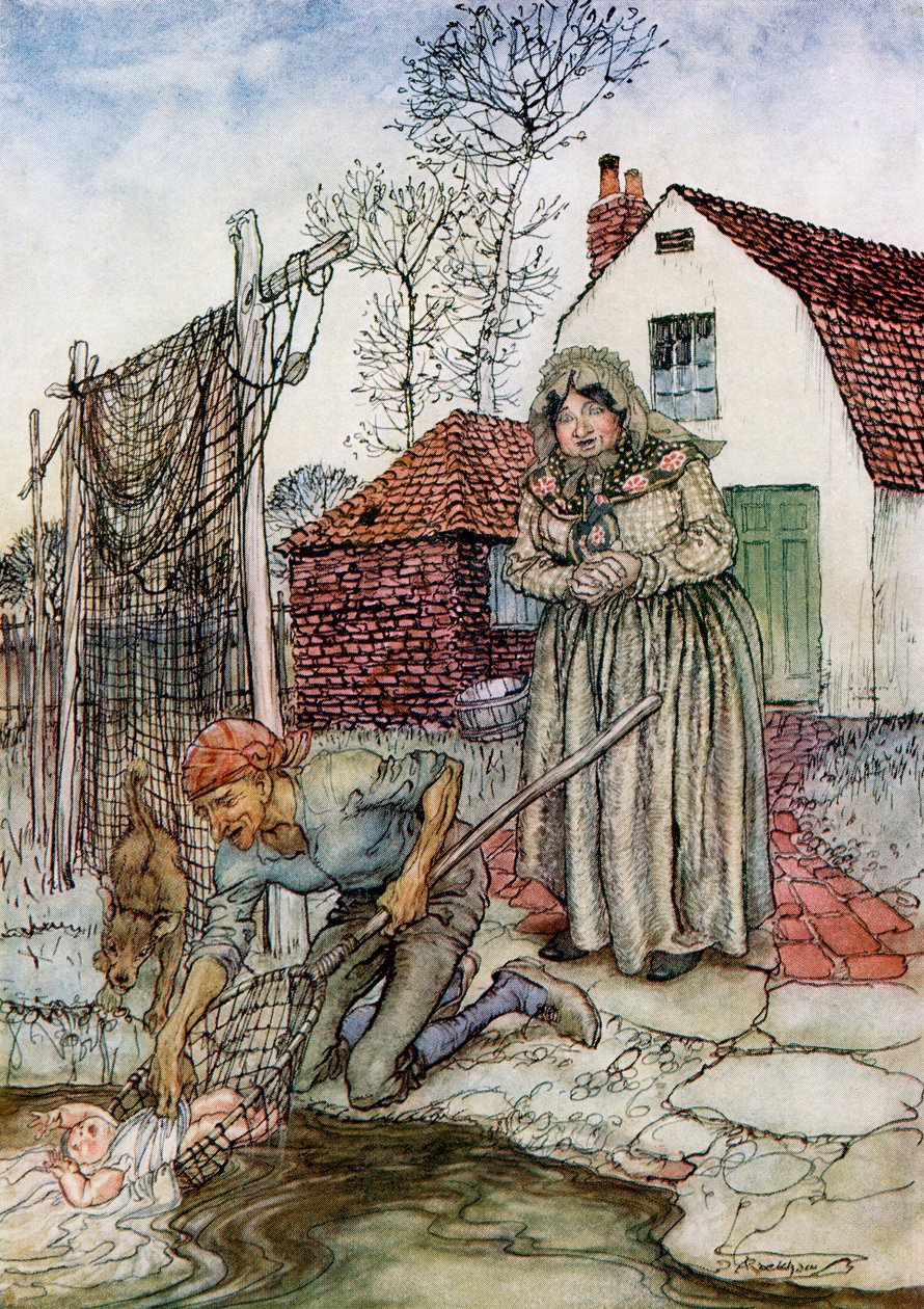 El Pez y el Anillo, de Cuentos de Hadas Ingleses Recontados por F.A. Steel de Arthur Rackham