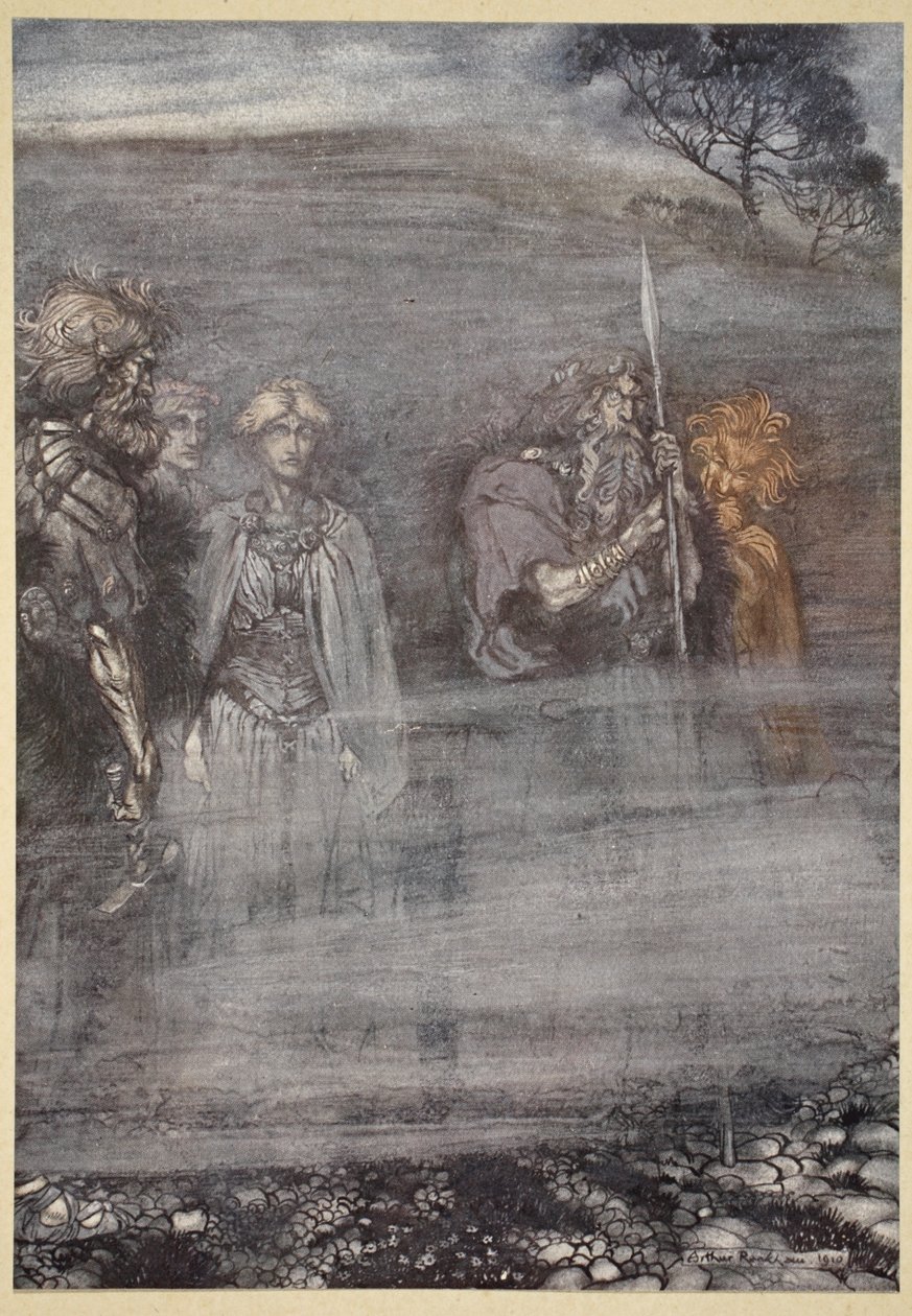 Los dioses se vuelven pálidos y envejecen por la pérdida de Freia, ilustración de 