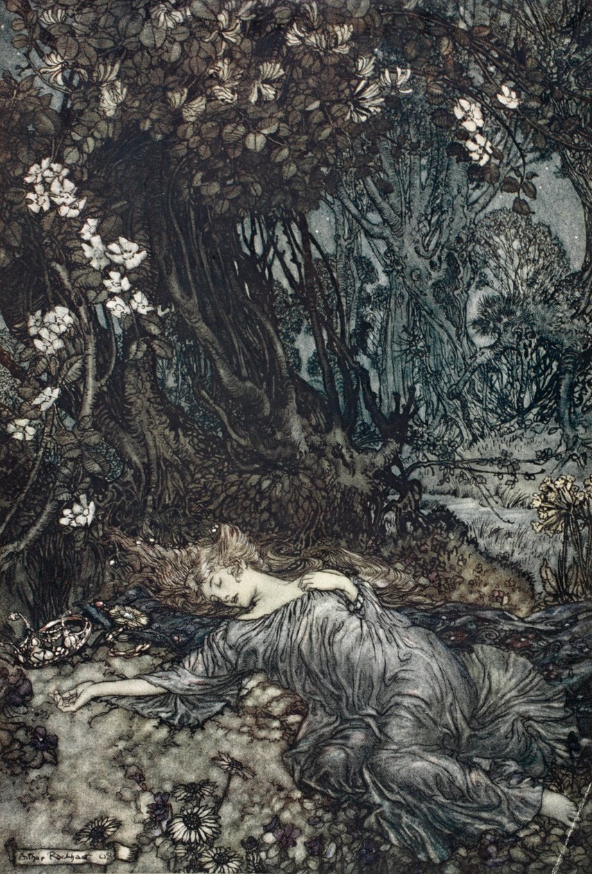 Titania dormida, ilustración de 
