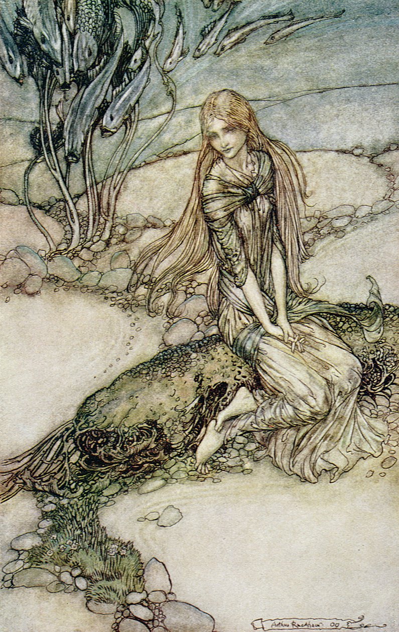 Undine, ilustración del libro de Barón Friedrich de la Motte Fouqué (1777-1843) 1909 de Arthur Rackham
