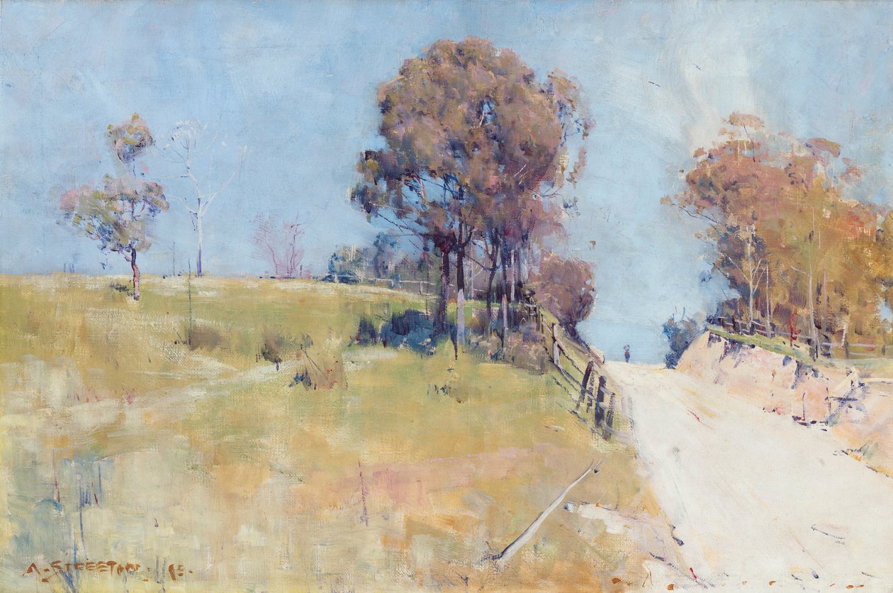 Luz del sol (Corte en un camino caliente) de Arthur Streeton