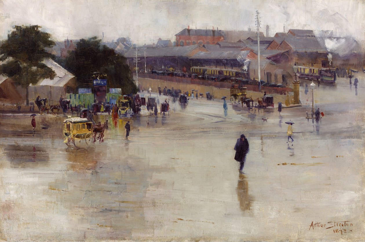 La estación de tren, Redfern de Arthur Streeton