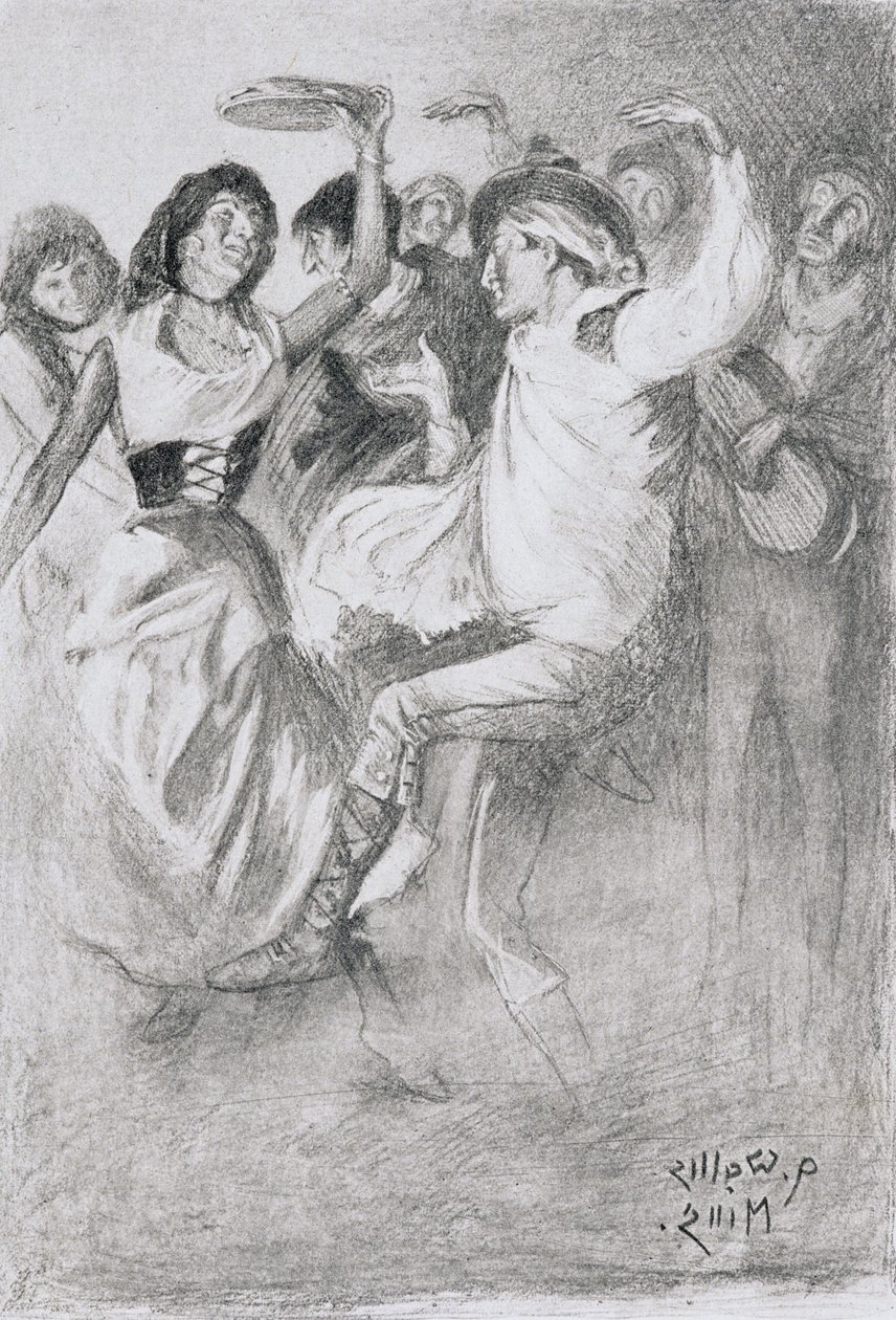 Danza de matrimonio gitano, de The Zincali por George Barrow (1803-81), publicado en Londres, 1923 de Arthur Wallis Mills
