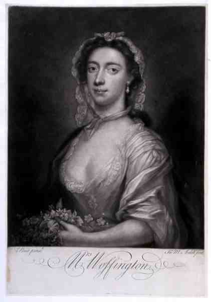Sra. Woffington, grabado por James McArdell de Arthur (after) Pond
