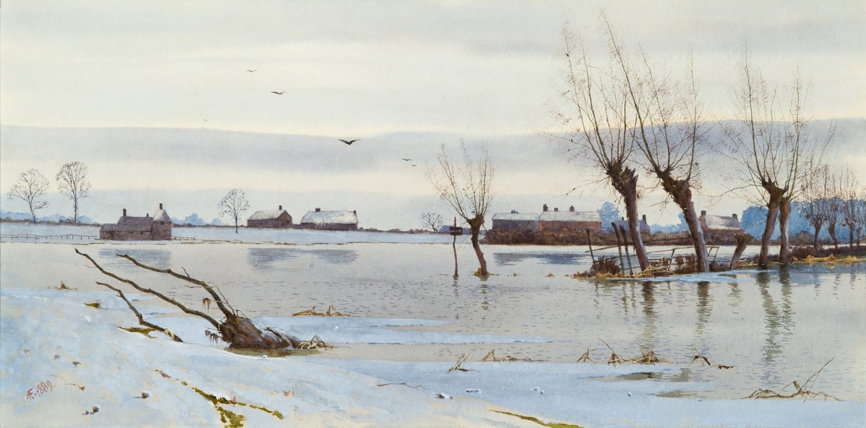 Paisaje Invernal con Río Inundado, 1889 de Arthur Anderson Fraser