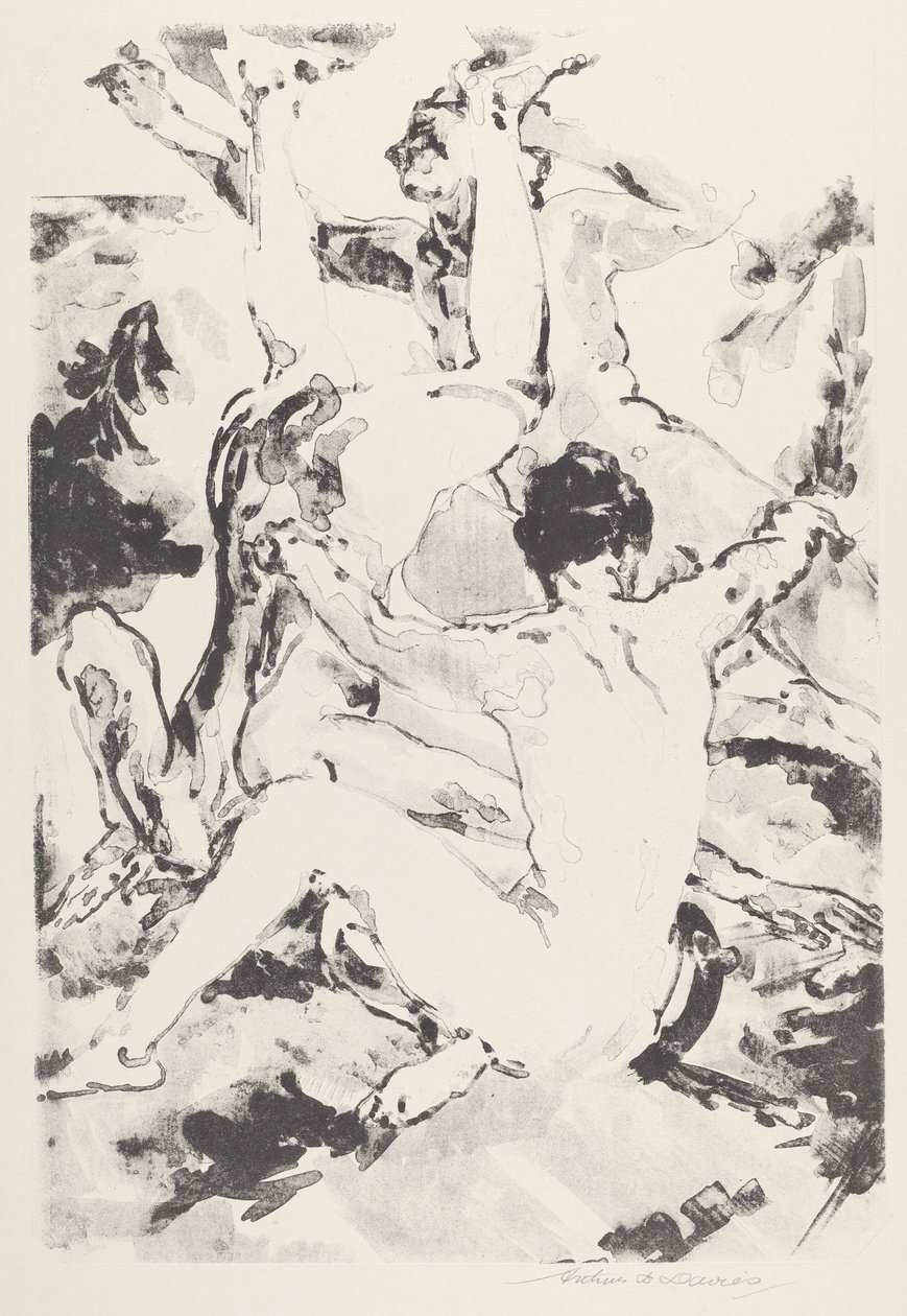 Tres Acróbatas de Arthur B. Davies