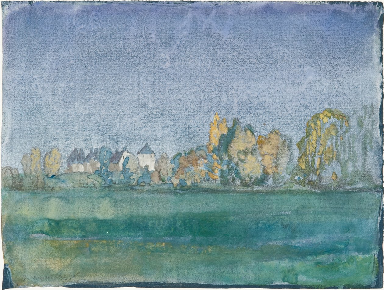 Un castillo en primavera de Arthur Bowen Davies