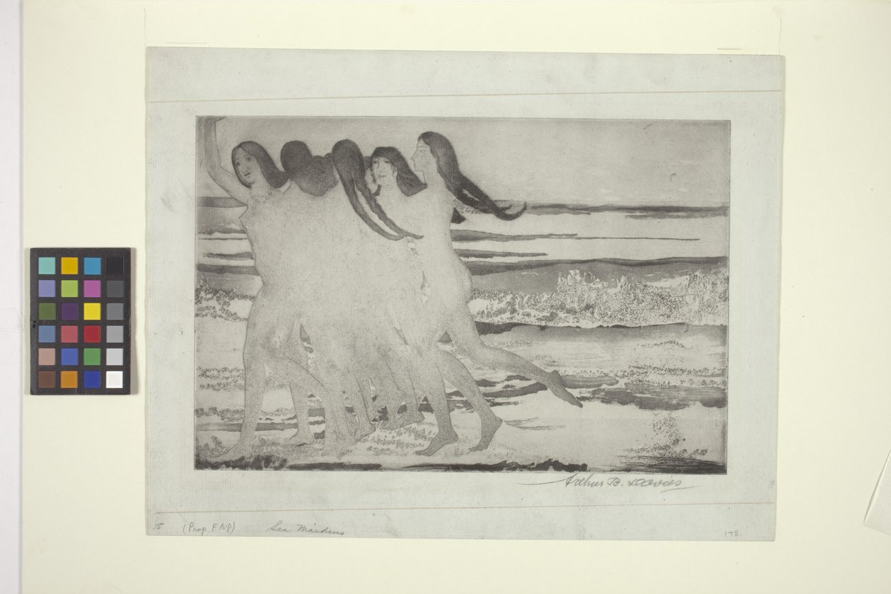 Doncellas del mar (aguafuerte y aguatinta) de Arthur Bowen Davies