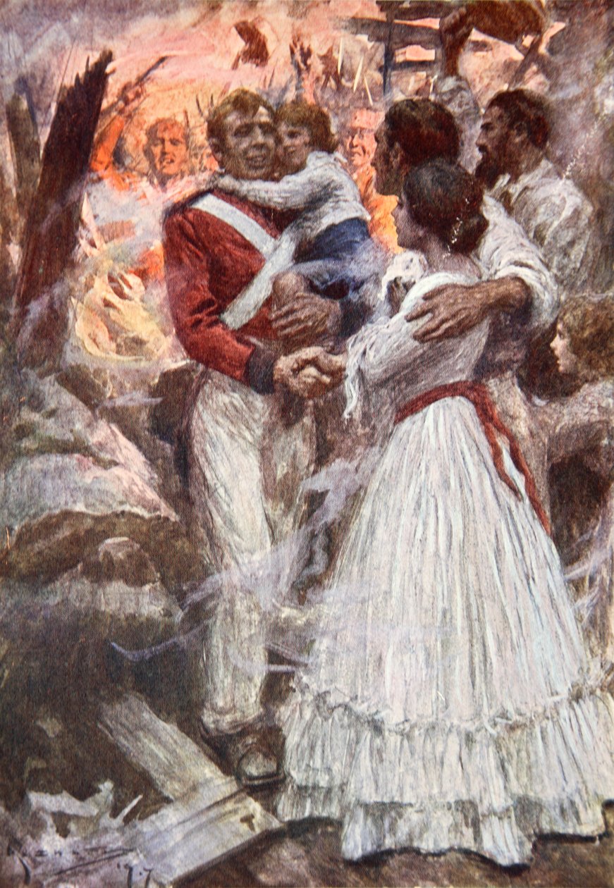 La valentía del teniente Havelock (litografía en color) de Arthur C. (after) Michael