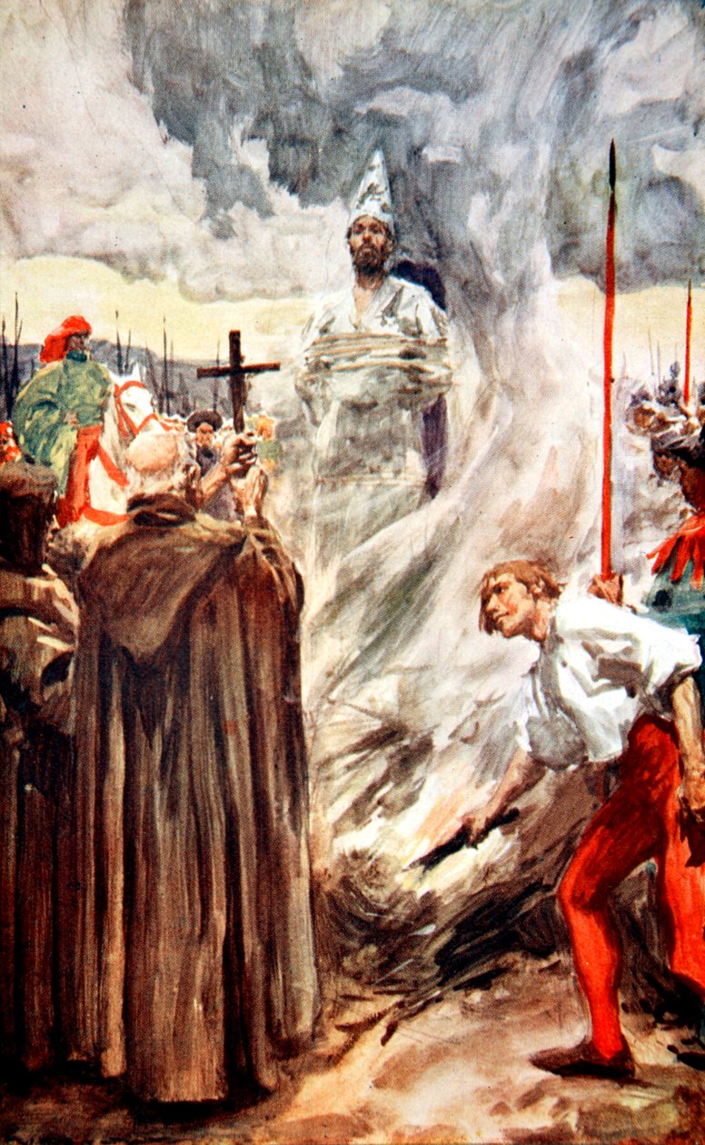 La quema de John Huss, 6 de julio de 1415 de Arthur C Michael