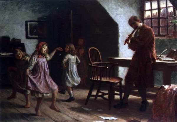 Niños que bailan antes de Oliver Goldsmith de Arthur Claude Cooke