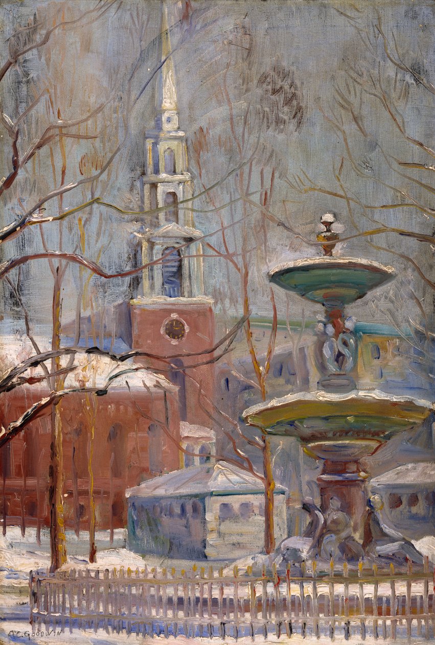 Calle Park en Boston Commons, c.1910-20 de Arthur Clifton Goodwin