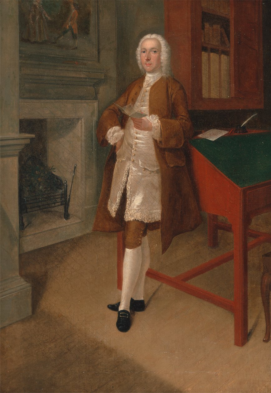 Un desconocido en una biblioteca de Arthur Devis
