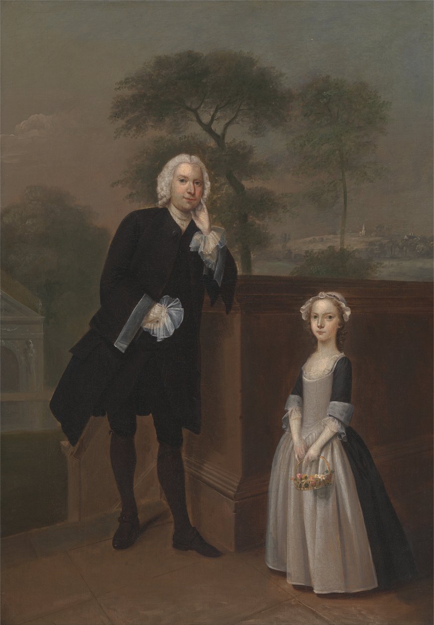 Un hombre desconocido con su hija de Arthur Devis