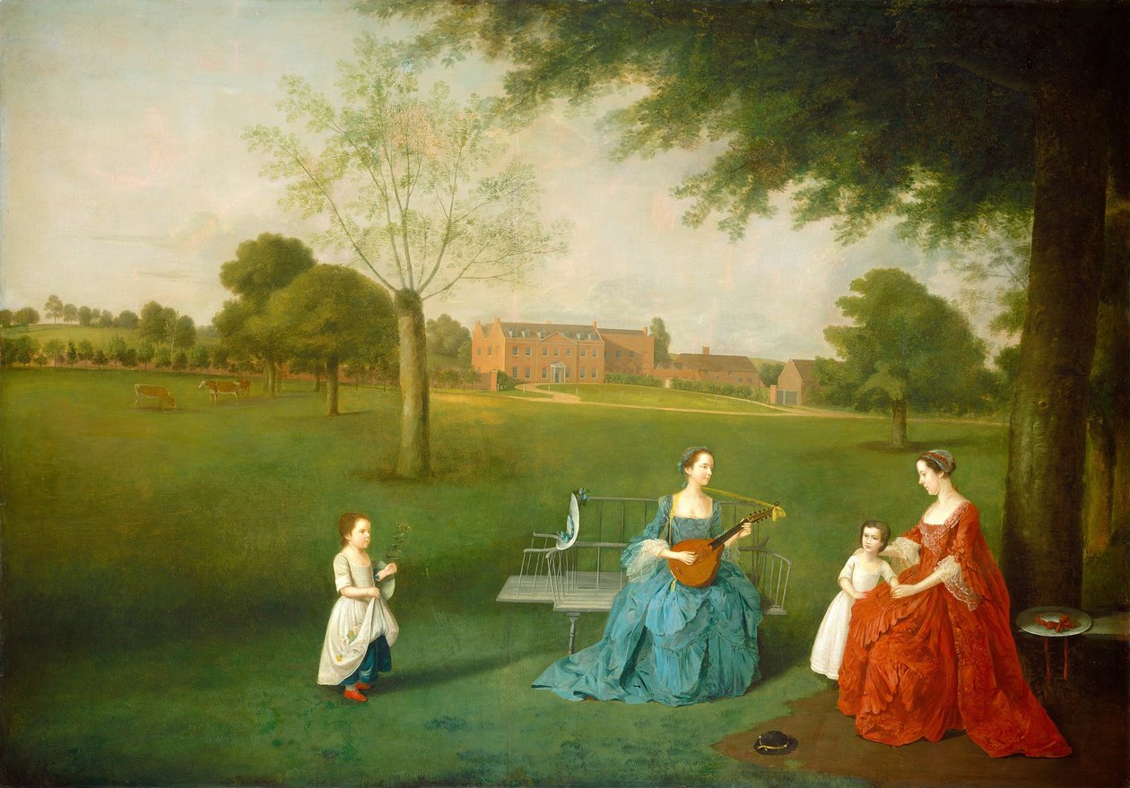 Miembros de la familia Maynard en el parque de Waltons, c. 1755-1762 de Arthur Devis
