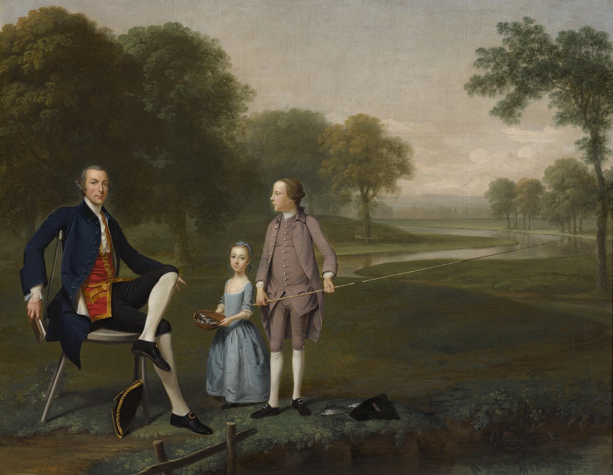 Richard Moretan, Esq. de Tackley con su sobrino y sobrina John y Susanna Weyland, 1757 de Arthur Devis