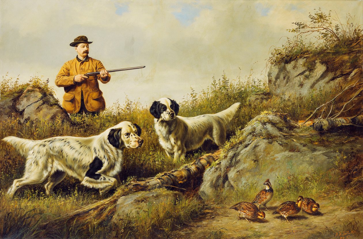 Amos F. Adams disparando sobre Gus Bondher y su hijo, Conde Bondher, 1887 de Arthur Fitzwilliam Tait