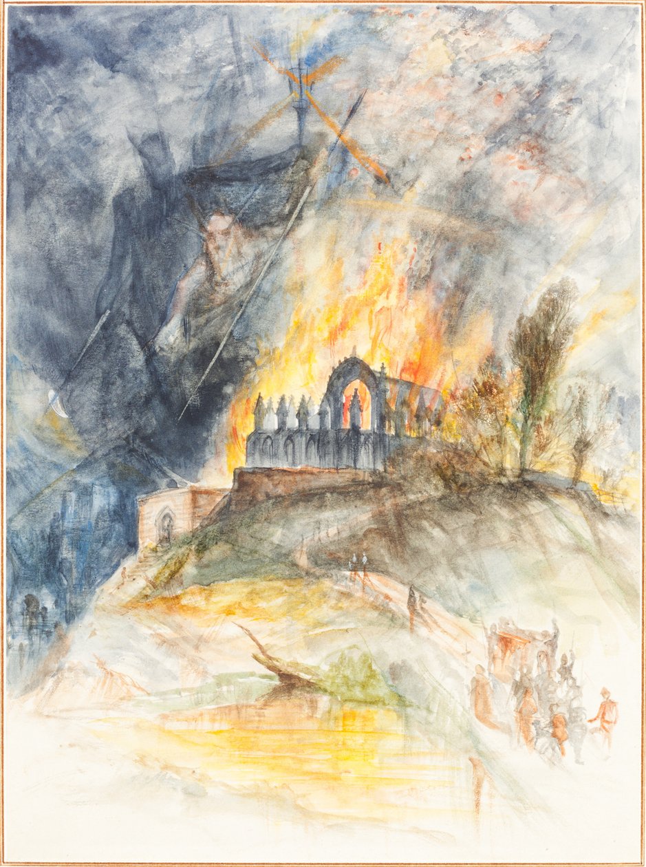 Un Edificio Eclesiástico en Llamas con Demonios Arriba de Arthur Frederick Payne