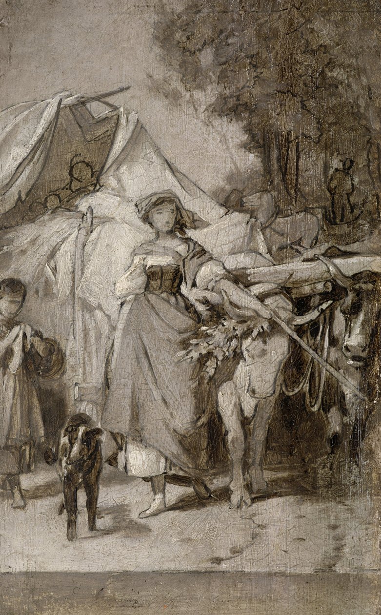 Dos grisallas a "Hermann y Dorothea" de Arthur Georg Freiherr von Ramberg