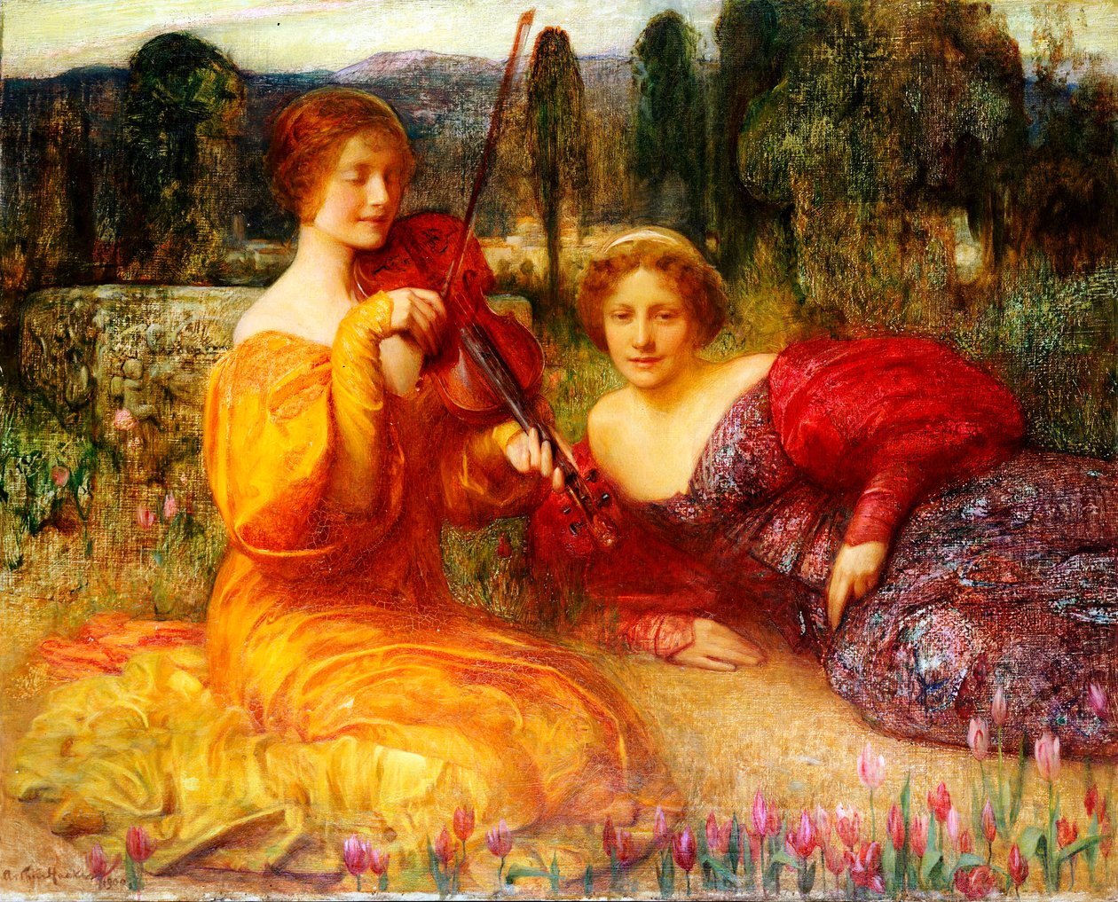 Musicienne du Silence, 1900 de Arthur Hacker