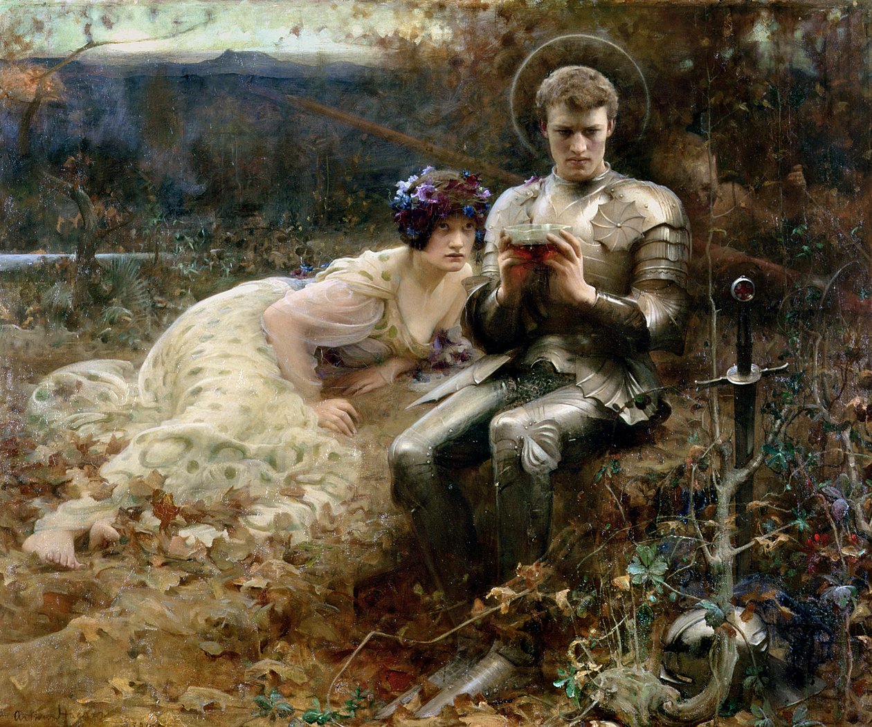 La tentación de Sir Percival de Arthur Hacker