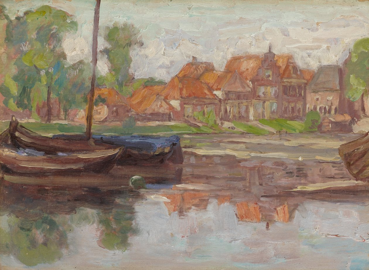 Escena de navegación, posiblemente en Holanda de Arthur Haythorne Studd
