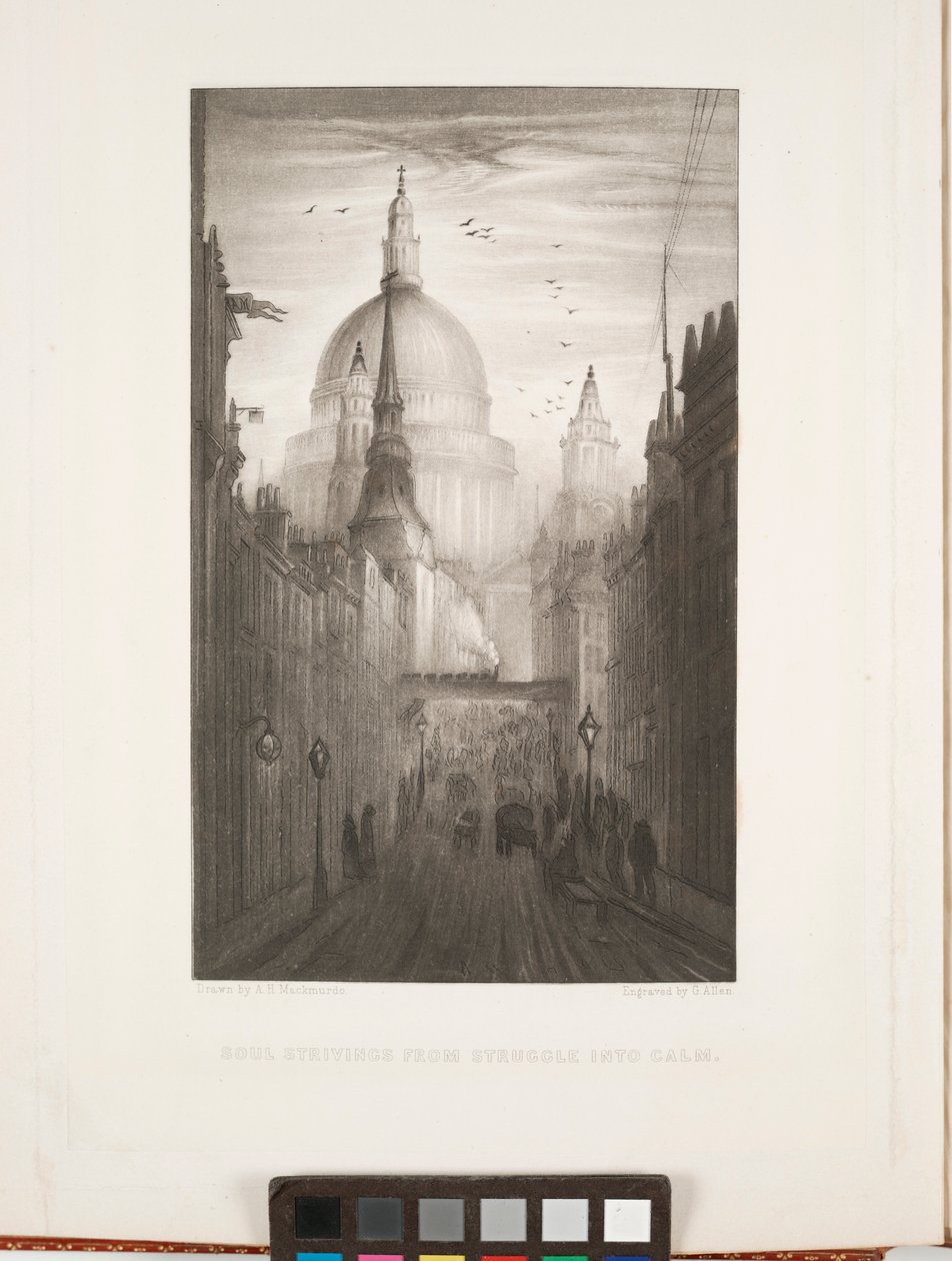 Esfuerzos del alma de la lucha a la calma, de las iglesias de la ciudad de Wren, grabado por G. Allen de Arthur Heygate Mackmurdo