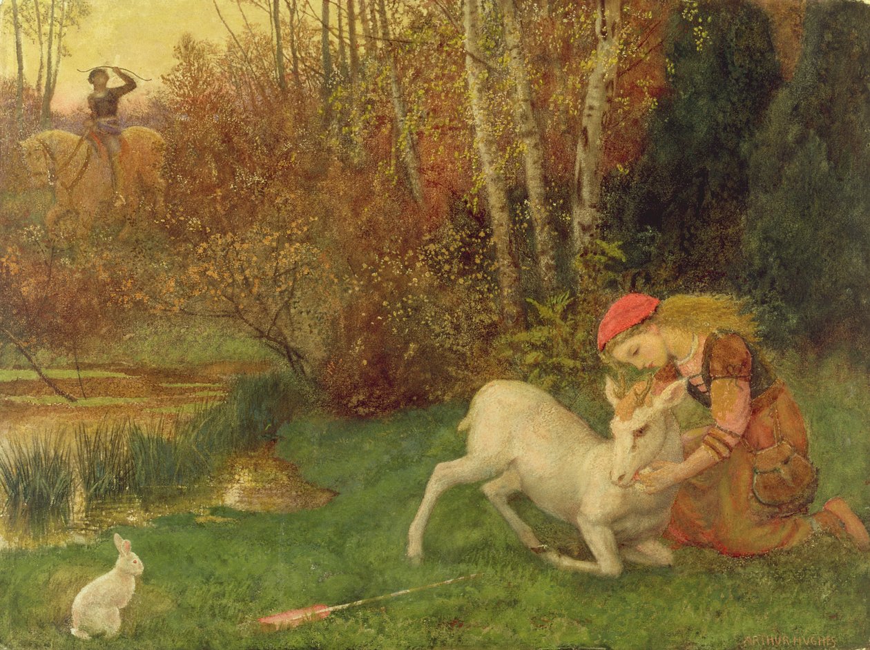 La cierva blanca, c.1870 de Arthur Hughes