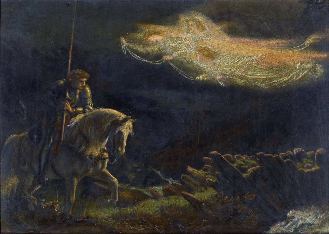 Sir Galahad. La Quete du Saint Graal Sir Galahad. La búsqueda del Santo Grial par Arthur Hughes (1832-1915) - Óleo sobre madera, 30,5x43 - Colección privada de Arthur Hugues