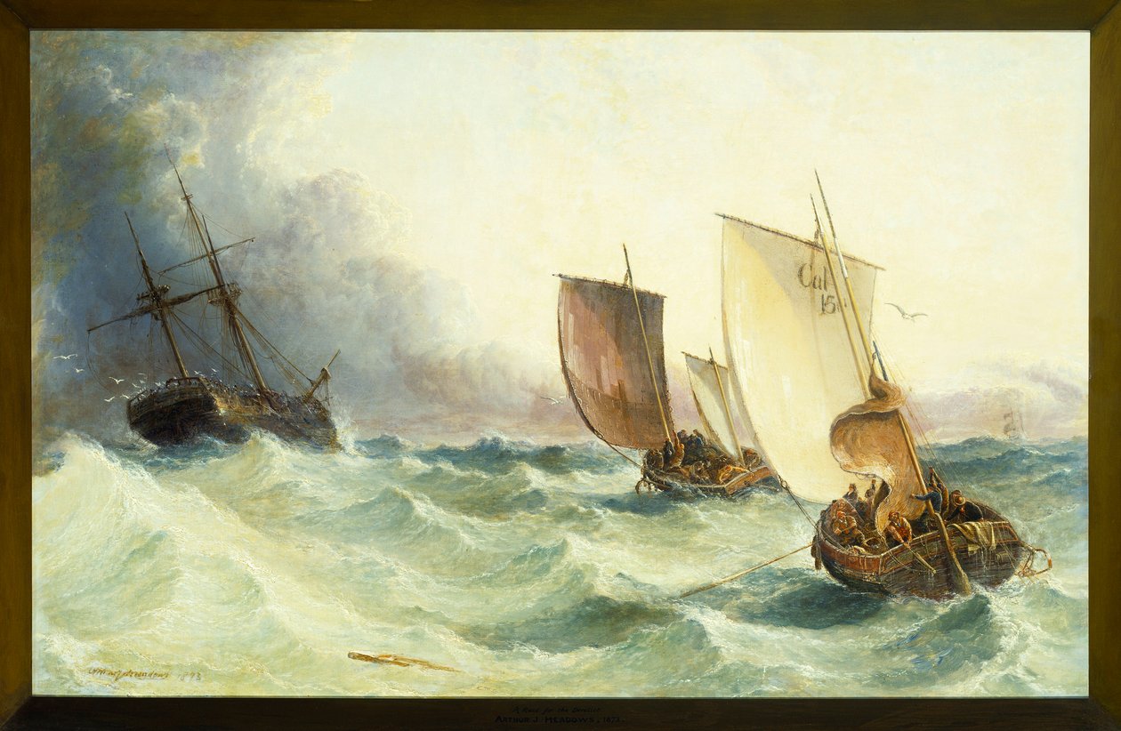 Una carrera por el naufragio, 1873 de Arthur Joseph Meadows