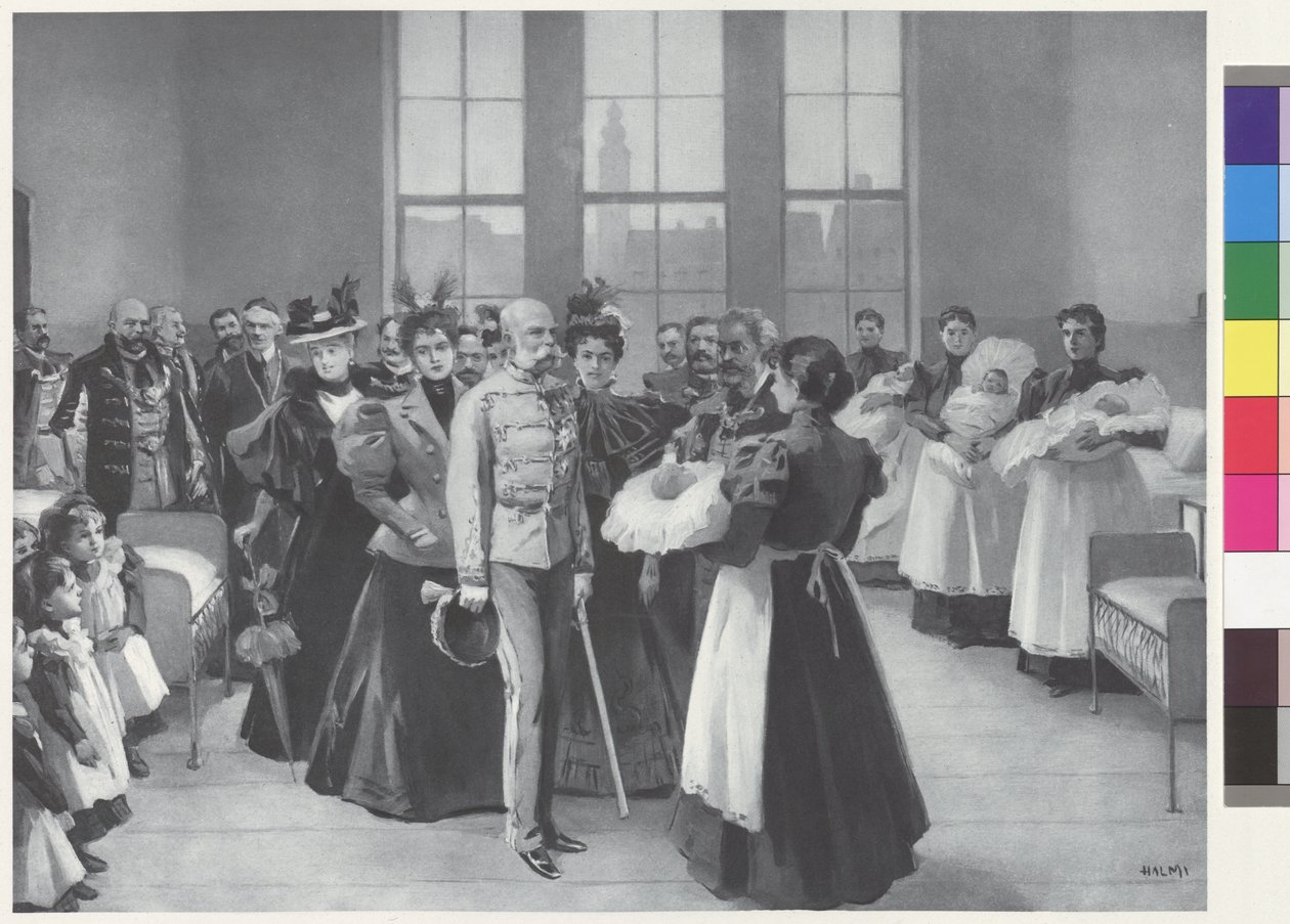 El emperador Francisco José con su séquito de Arthur Lajos Halmi