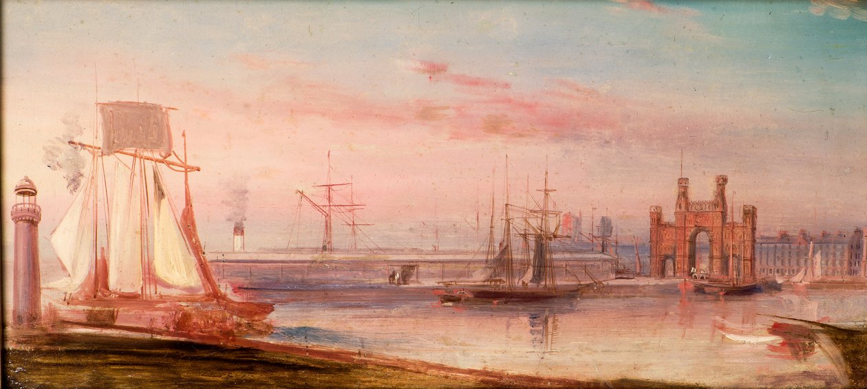 Muelle Earl Grey, con el barco "Sir Jamsetjee Family". de Arthur Lee