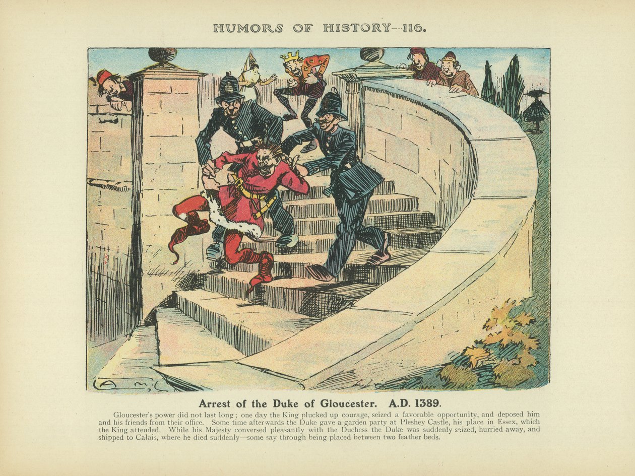 Arresto del Duque de Gloucester. 1389 d.C. (litografía en color) de Arthur Moreland