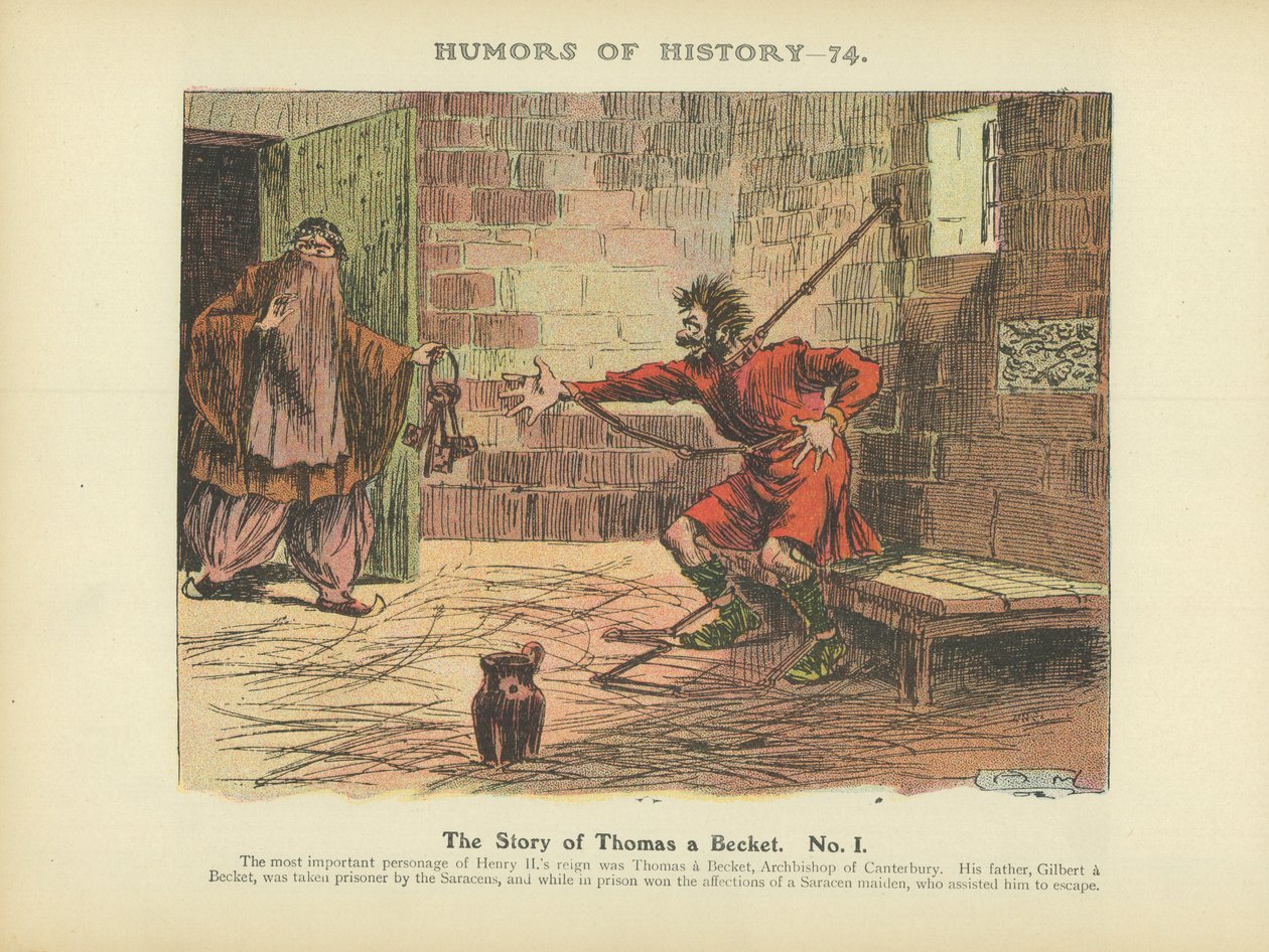 La historia de Tomás Becket. No. 1 (litografía en color) de Arthur Moreland