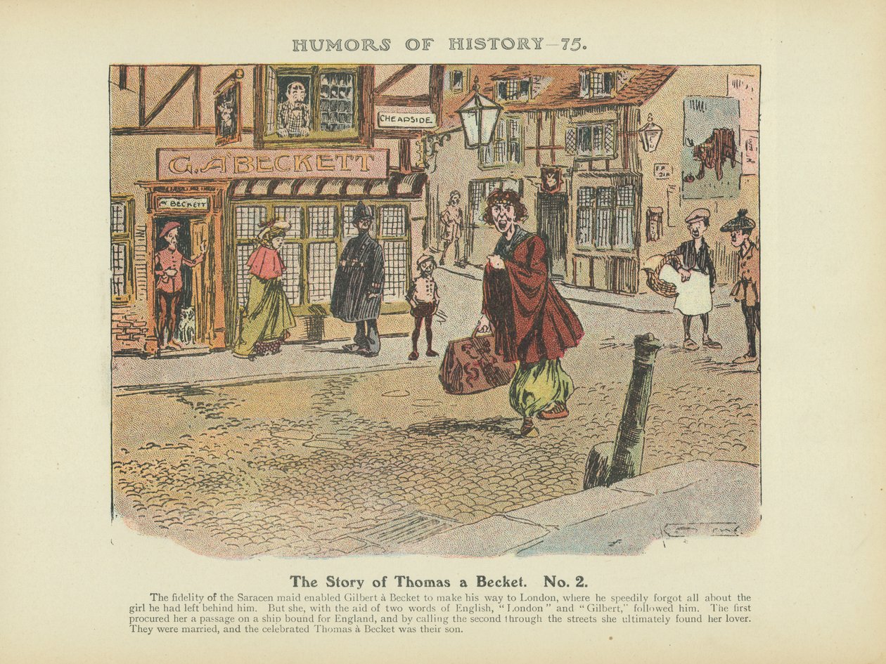 La historia de Tomás Becket. No. 2 (litografía en color) de Arthur Moreland